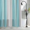 thumbnail image 2 of Shower Curtains for Bathroom-36"x72",Teal Stripe Gray Line Waterproof Bath Curtain Grommet Shower Curtain Set with Hooks, 2 of 9