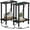 Black, variant on Small End Table with Charging Station, Narrow Side Table with USB Ports and Outlets, Skinny Sofa Table, Slim Nightstand, Living Room, Bed Room, Brown TB01BB060