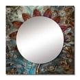 thumbnail image 2 of Designart "Enigmatic Vintage Dahlia Bloom On Turquoise" Dahlia Square Mirror Wall Decor Traditional - Large Purple Square Bathroom Mirror - Square Printed Wall Mirror Art, 2 of 5