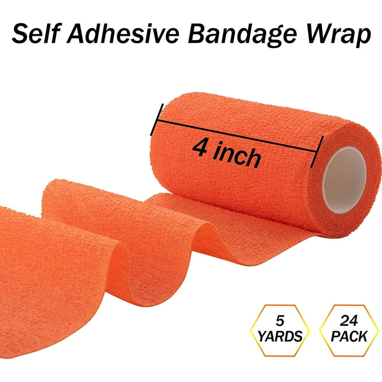 24 Rolls Self Adherent Wrap 4 Inch Self Adhesive Bandages Wrap Stretch  Bandage Tape Self Stick Bandage Wraps for Wrist Ankle Swelling Sprains(12  Colors) 