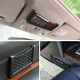 thumbnail image 3 of 2 Pack Universal Car Seat Side Storage Nets Resilient Pocket Organizer Adhesive Box auto Accessories Pouch GPS Phone Holder Back Storage Net Bag Phone Holder Pocket Organizer Black, 3 of 8