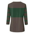thumbnail image 5 of hxobax Trendy Tops For Womens Summer 3/4 Length Sleeve Shirts Colorblock Crewneck Tunic Tees Blouses, 5 of 5