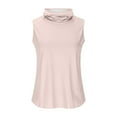 thumbnail image 4 of Clearance under 5$ Sevevn Women's Summer Casual Solid Color Sleeveless Solid Color Face Mask For Sun Protection Lightweight Tops Family Gifts Pink L, 4 of 5