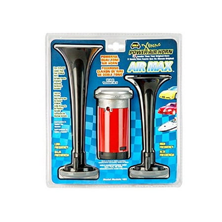 - Wolo (402) Air Max Black Plastic Trumpet Horns - 12 Volt, High and Low Tone