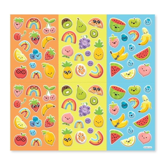 American Greetings Fun Fruit Face 168-Count Stickers for Kids, 2 Sheets