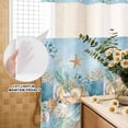 thumbnail image 3 of No Hook Shower Curtain, Beach Coastal Blue Shower Curtains for Bathroom with See Through Top Window, Nautical Shell Starfish Coral Summer Waterproof & Washable Bath Curtain Long 72"x78", 3 of 9