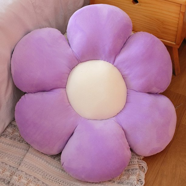 New 30/75cm six Petal Flower Cushion Girly Room Decor Sunflower Pillow Bay Window Grey Flower Setting for Kids Bedroom Seat Pilpurple jing75cm Deng Xun unisex