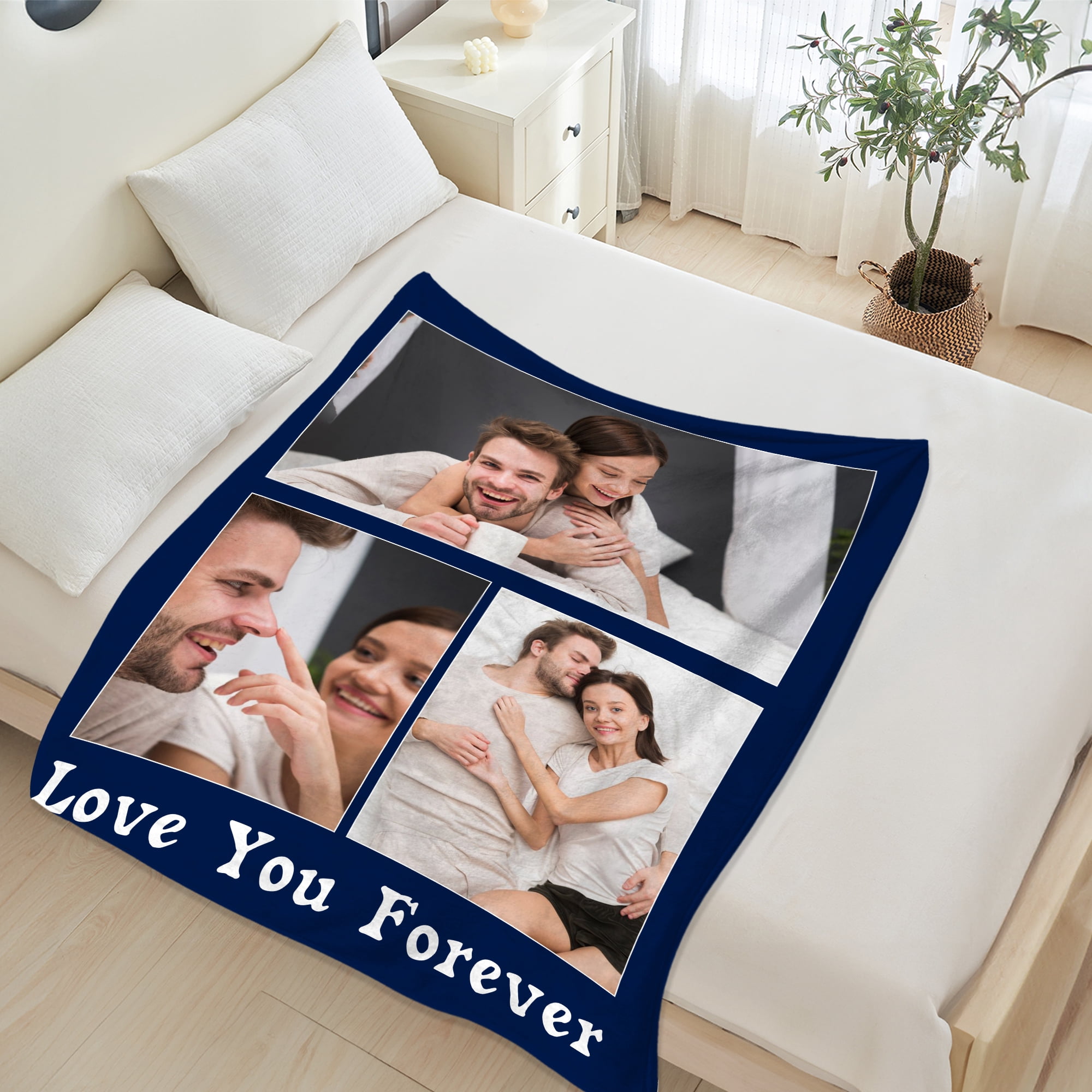 JML Custom Soft Flannel Blanket - Personalized Photo & Text Throw, Blankets & Throws 60"x80" for Kids, Pets, & Adults