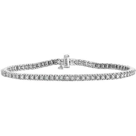 1 Carat T.W. Diamond 10kt White Gold Single-Line Bracelet with HI/I2 Quality Brilliant Round Diamonds
