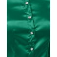 thumbnail image 6 of J. METHOD Women's Satin Button Down Shirt Long Cuff Sleeve Collar Silky Office Work Formal Casual Blouse Top NEWT74 Kelly Green 3X, 6 of 7
