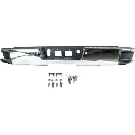 Step Bumper Compatible with CHEVROLET SILVERADO/SIERRA 1500 2014-2018 Assembly Chrome with Corner Step with PAS Holes All Cab Types