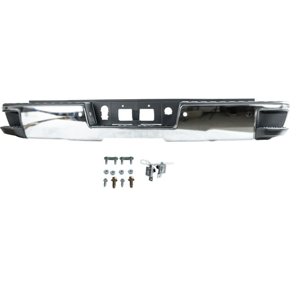 Step Bumper Compatible with CHEVROLET SILVERADO/SIERRA 1500 2014-2018 Assembly Chrome with Corner Step with PAS Holes All Cab Types