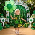 thumbnail image 2 of Niñas Vestido de Día de San Patricio Manga Corta Cuello Redondo Verano Casual para 3-12 Años Niños Niños, 2 of 9