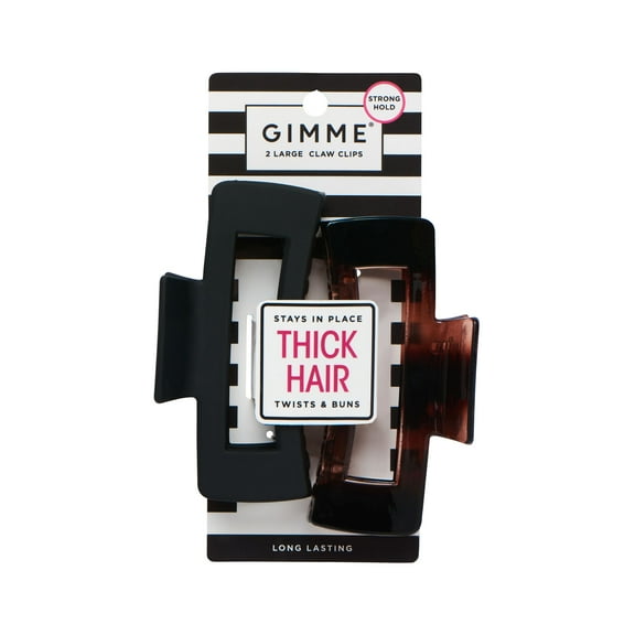 Gimme® Rectangle Claw Clip, Black Tortoise, 2 Count