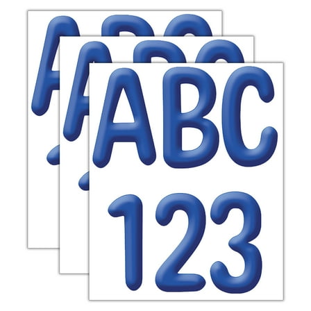 Eureka Color My World - Solid Blue 4" Deco Letters, 180 Per Pack, 3 Packs