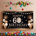 thumbnail image 4 of Gold Glitter Banner Colorful Balloons 60th Celebration Background for Party Decoration Indoor Event, 4 of 9