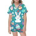 thumbnail image 2 of WEAIXIMIUNG Ensemble de Pyjama Mode pour Enfants Imprimé Boutonné Col à Revers Manches Courtes Shorts 150, 2 of 5