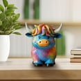 thumbnail image 6 of Neorosiri Colorful Highlands Cow Figurine - Whimsical Decorative Statue for Home and Office Décor - Perfect Gift for Cow Lovers and Collectors, 6 of 8