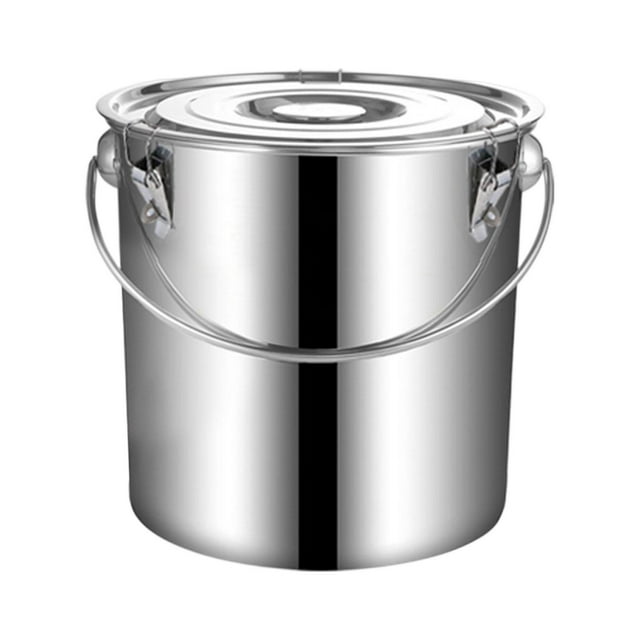 Cubo de acero inoxidable con tapa y asa, olla multifuncional para sopa para alimentos y 12 litros