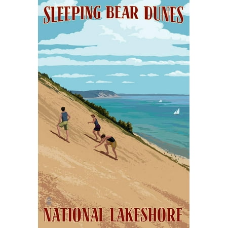 Michigan - Sleeping Bear Dunes Coast Travel Advertisement Print Wall Art By Lantern