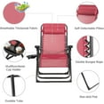 thumbnail image 6 of S AFSTAR  Chair, Oversized Outdoor Lounge Chair with Cup Holder & Detachable Pillow, Folding Patio Recliner,  Lawn Chair for Poolside Backyard Beach, Support 500 Lbs (Wine), 6 of 9