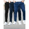 thumbnail image 3 of MF New 20243 Pack Men's Slim Fit Stretch Jeans, Solid Color, Regular Length, Suitable for All Seasons, Classic Look, Medium Stretch Fabric, Cut Fit, Men's Fashion Jeans Dandy, 3 of 9