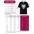 thumbnail image 7 of Women's T-Shirts, Valentine's Day Diamond Love Romantic Cotton Crewneck Tee Short Sleeve Casual Tops Loose Graphic T-Shirt Black, 3XL, 7 of 7