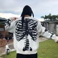 thumbnail image 2 of Suéter holgado de manga larga con cuello redondo y calavera de otoño para hombre y mujer, moda de otoño e invierno, suéter de gran tamaño, moderno, 2 of 5