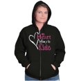 thumbnail image 3 of My Heart Belongs to my Kids Cute Mom Womens Plus Size Graphic Zipper Hoodie Brisco Brands 2X, 3 of 5