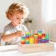 thumbnail image 3 of Wooden Stacking Rings Educational Toy for Early Learning and Color Recognition Skill Development, 3 of 6
