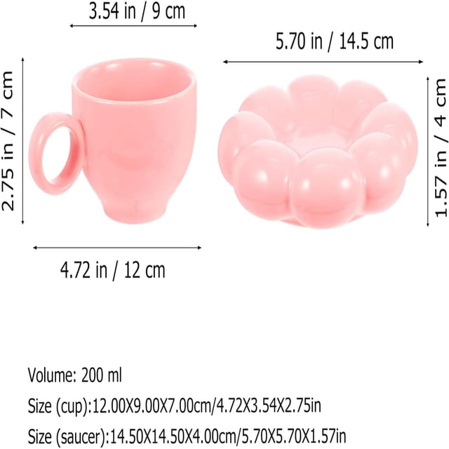 Juego de tazas de café de cerámica con diseño floral elegante SHAOSZC - Regalo elegante y perfecto para los amantes del café - Ideal para té, café con leche y leche de vidrio - Taza de espresso de