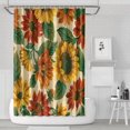 thumbnail image 1 of Ensemble de Rideaux de Douche avec Encliquetable, Tournesol Belles Plantes d'Automne (2) Rideaux de Douche Réutilisables, Doublure de Douche Décorative en Polyester, Rideaux de Salle de Bain, 72x72 Pouces, 1 of 4