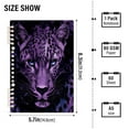 thumbnail image 3 of WOBOGO Purple Leopard Notebook College Horizontal Grid Paper Ink Spill Resistant Water Resistant Cover 8.3x5.7x0.4in, 3 of 8