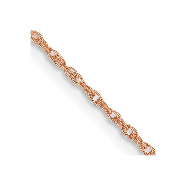 Quality Gold RSC35-24 Chaîne en Corde Rose Doré 14K 0.8 mm Bébé 24 Pouces