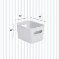 thumbnail image 2 of Decorative Plastic Open Home Storage Bins Organizer Baskets, Small White Smoke (1 Pack) Container Boxes for Organizing Closet Shelves Drawer Shelf - Ribbed Collection 1.5 Liter, 2 of 6
