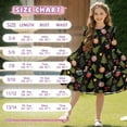 thumbnail image 6 of FKELYI Girls Crewneck Dress A-Line Tiered Swing Dress Ruffle Long Sleeve Fall Sundress Christmas Tree Star Bulb Print Midi Playwear for Party Birthday, 3-4 Y, 6 of 6