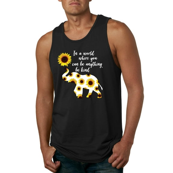 In A World Where You Can Be Anything Be Kind Inspirational/Christian Mens Graphic Tank Top, Black, Small