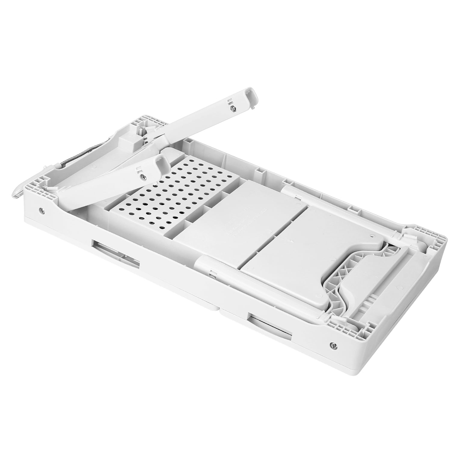 Moclever Laptop Desk, Foldable Notebook Stand Table with Internal Cooling Fan, LED Lamp, 4 Port USB - White