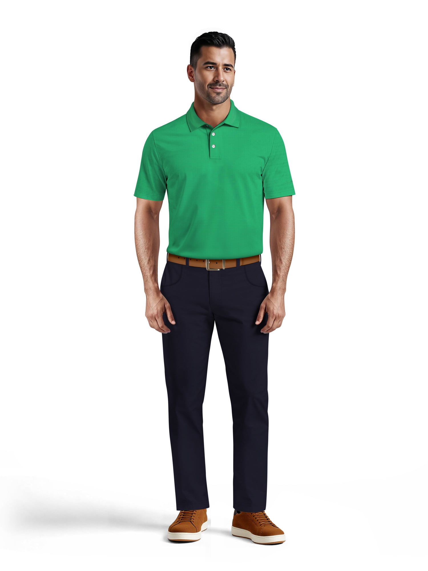 Ben Hogan Men's & Big Men's Performance Solid Polo Shirt with Short Sleeves, Sizes S-5XL