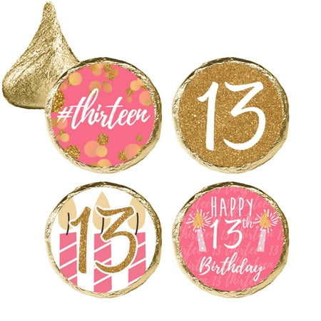 pink and gold 13th birthday stickers 324ct 13th birthday party