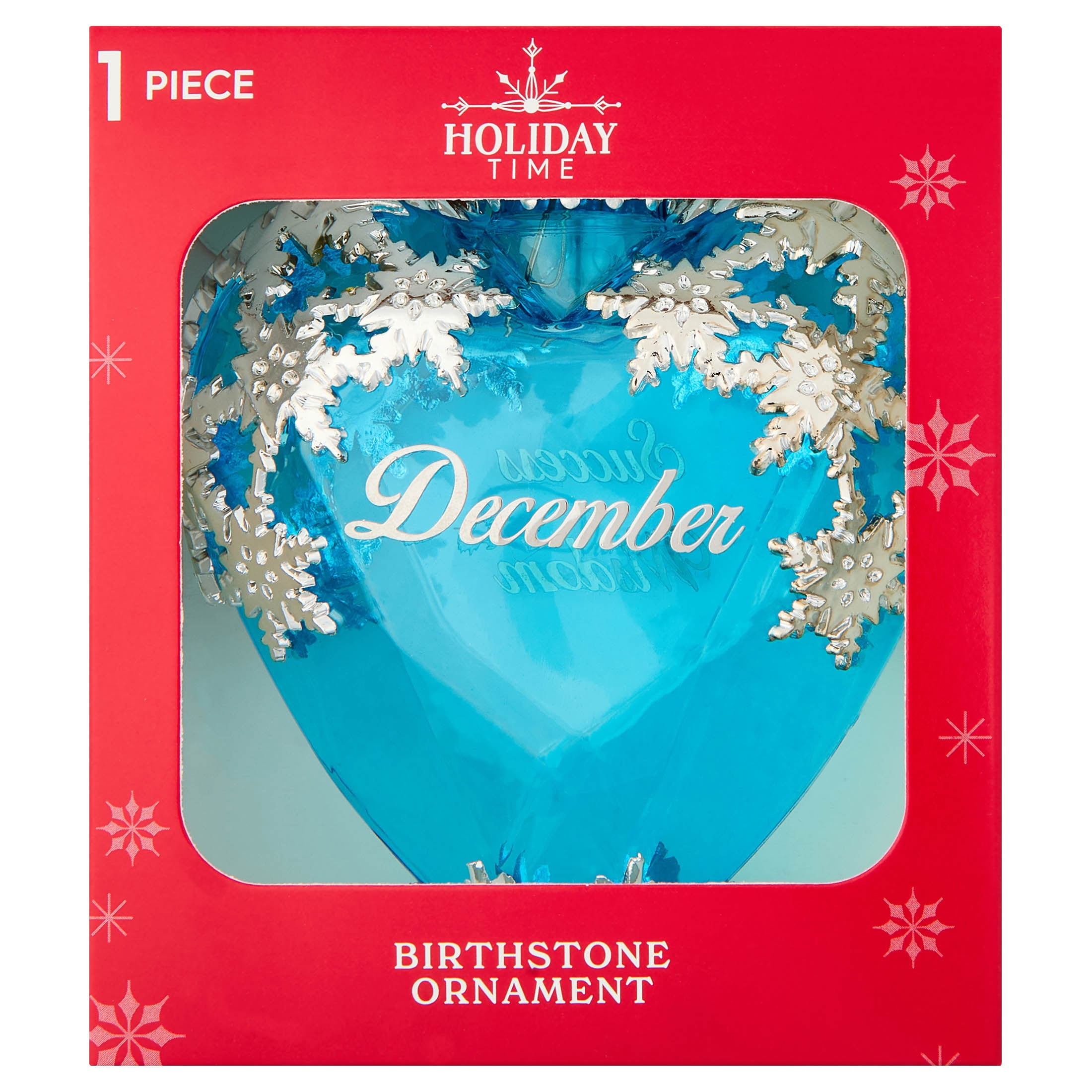 Teal and Silver December Birthstone Christmas Ornament, 4.3", by Holiday Time