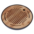 thumbnail image 4 of HEEPDD Round Bamboo Tea Tray With Drainage And Water Storage For Tea Set, Serving Tray And Desktop Mat For Home, 4 of 8