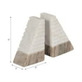 thumbnail image 5 of Decorative Two Tone Pyramid Marble Bookends - Modern Book Ends for Bookshelf Decor and Book Accessories - Versatile Decor Accent for Office, Desk Decor, and Home Library - Set of 2, 6", White & Tan, 5 of 12