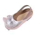 thumbnail image 2 of Viluyesy Girls Dress Shoes Closed Toe Mesh Bow Soft Sole Princess Wedding Shoes for Kids Silver Size 9.5 Toddler, 2 of 9