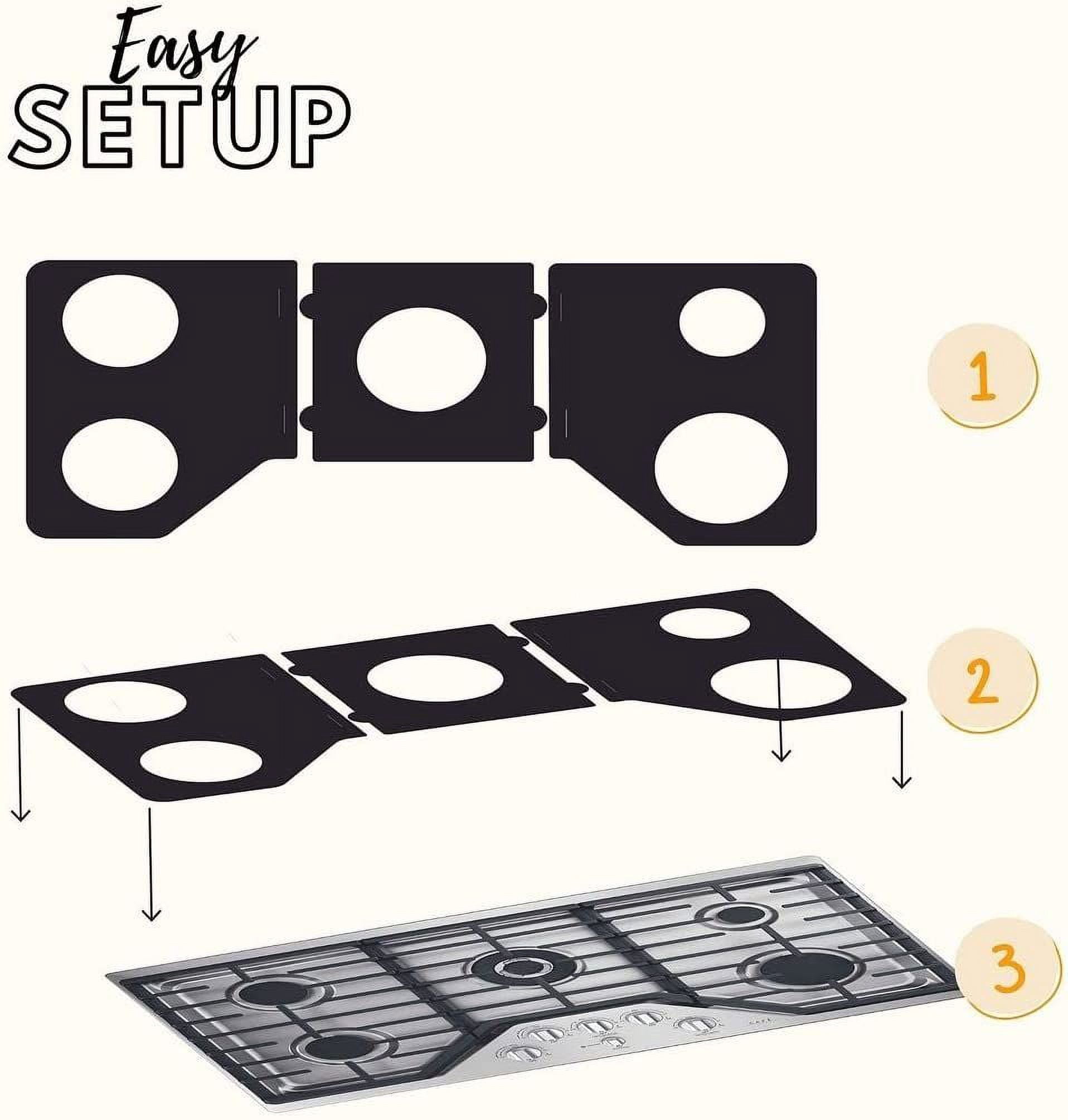 Premium Plus Stove Protectors for Bosch Gas Cooktop Model NGM8048UC, Custom Cut, Easy to Clean Stove Liner, Made in the USA.