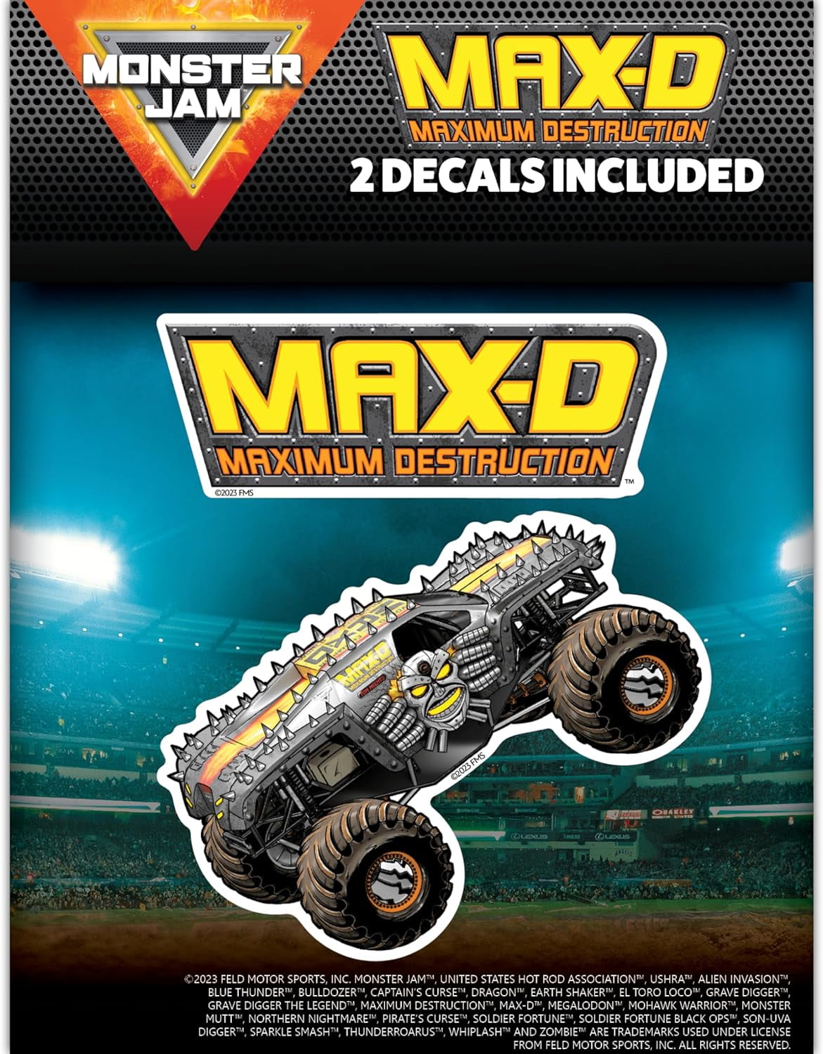 Monster Jam Max-D Decals - Set of 2 Maximum Destruction Monster