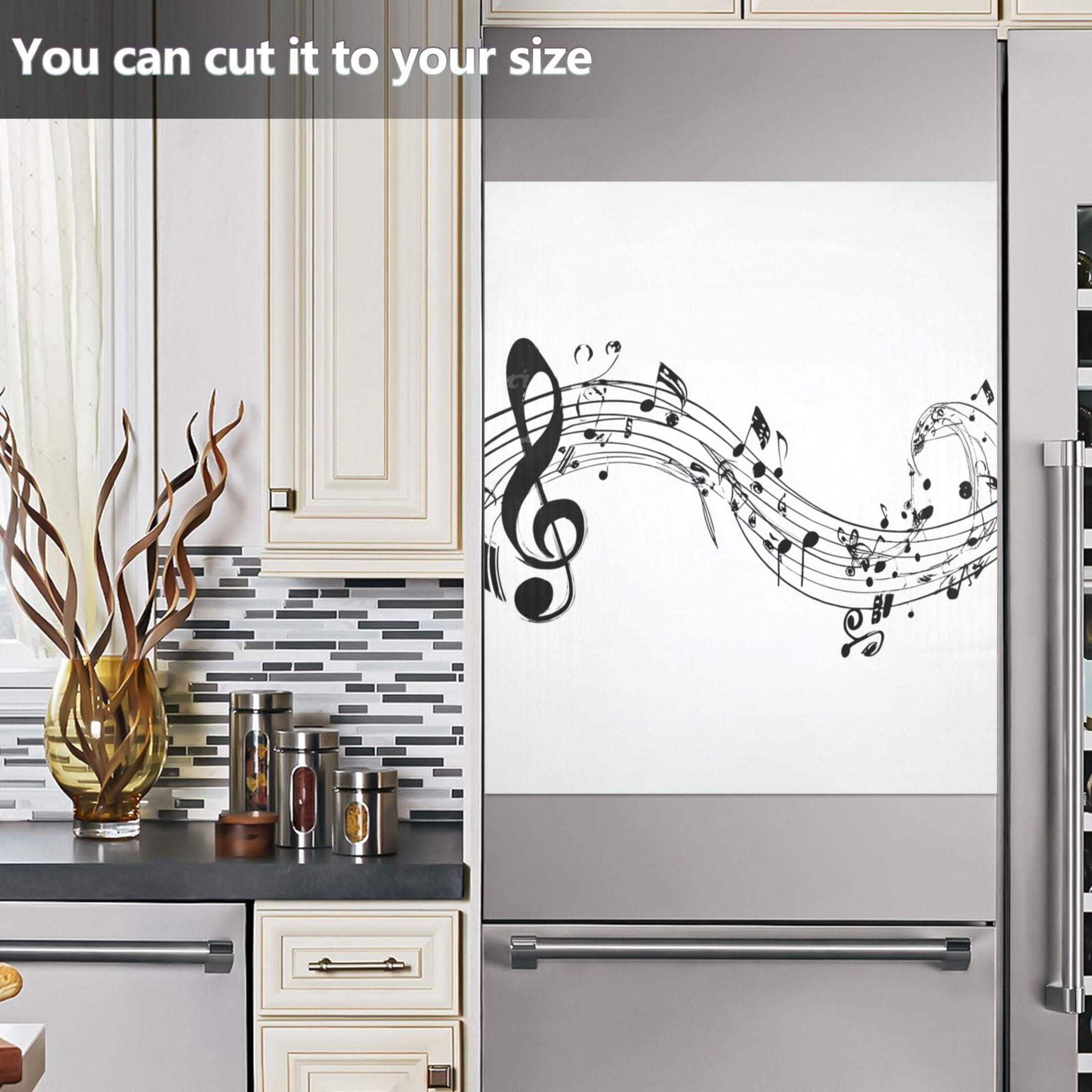 IAUYY Magnetic decorative sticker - 23x26 Inch PVC Refrigerator Decorative Cover, Removable DIY Art for Kitchen Appliances The Outline Forms The Whole
