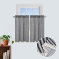thumbnail image 1 of Haperlare Kitchen Curtains 30 inch Length Pinstripe Cafe Curtains Rustic Primitive Lace Decor Short Curtains for Window Decoration, Black/White, 2 Panels, 1 of 7