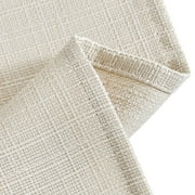 Curtainking Beige Kitchen Curtains 36 inch Linen Textured Cafe Curtains for Bathroom Farmhouse Light Filtering Tier Curtains Rod Pocket 2 Panels