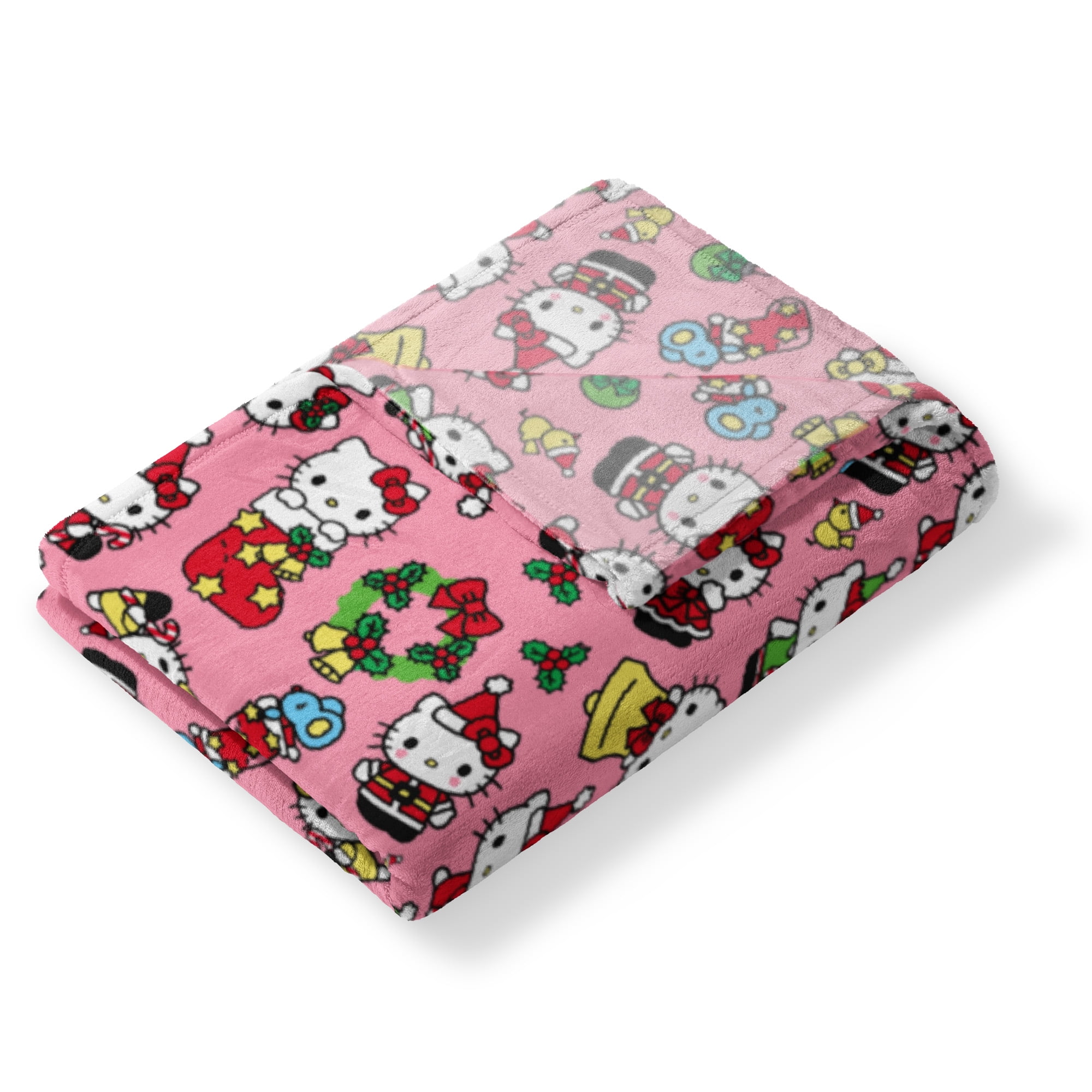 Hello Kitty Hello Mistletoe Pink Silk Touch Throw Blanket 50x70 inches